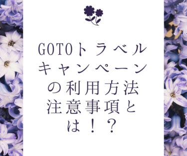 GoToトラベルキャンペーン利用方法と注意事項